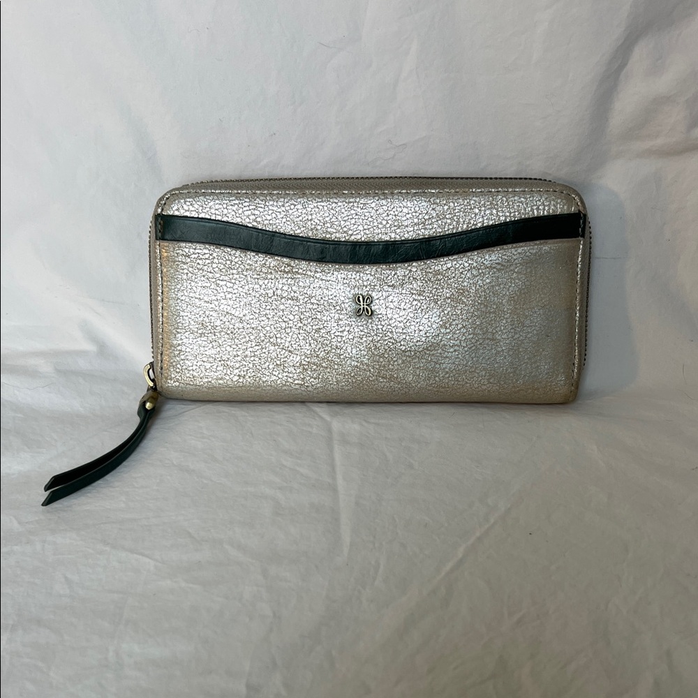 HOBO Silver and Black Wallet